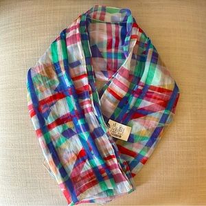Sheer Multi-Colored Striped Scarf 💚💙💖